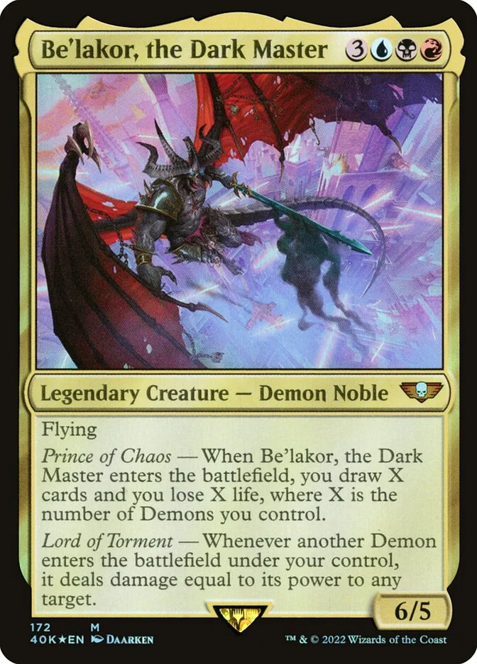 Be'lakor, the Dark Master (Warhammer 40,000 Commander) - Magic: The Gathering in TCG Land