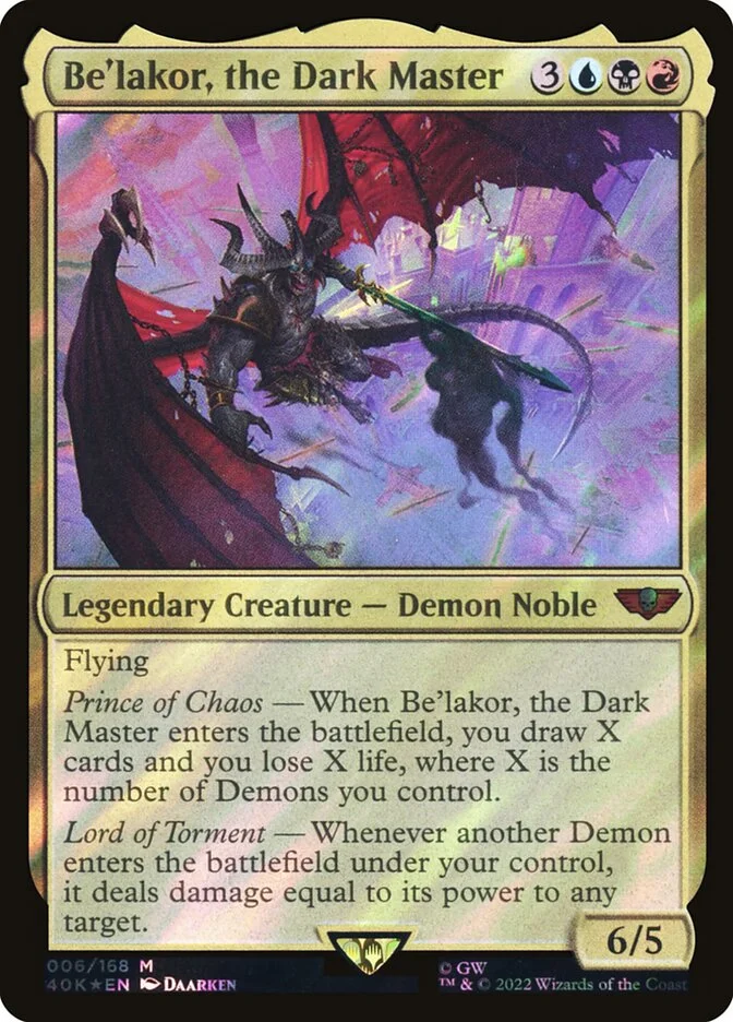 Be'lakor, the Dark Master (Warhammer 40,000 Commander) - Magic: The Gathering in TCG Land