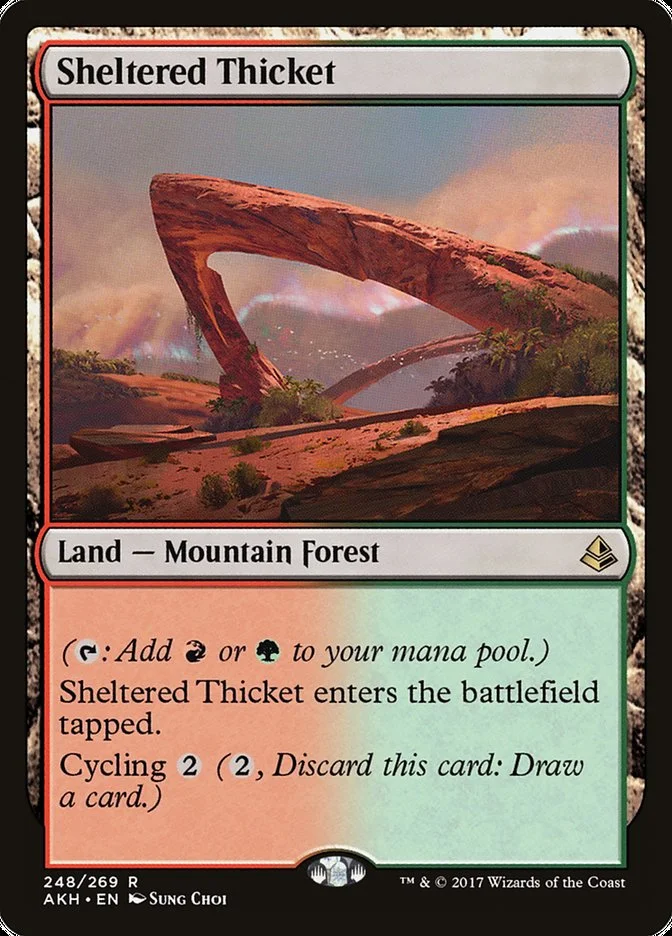 Sheltered Thicket (Amonkhet) - Magic: The Gathering in TCG Land