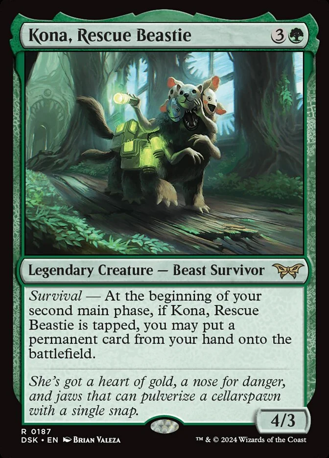 Kona, Rescue Beastie (Duskmourn: House of Horror) - Magic: The Gathering in TCG Land