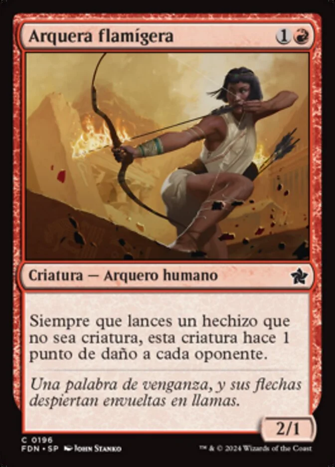 Arquera flamígera (Foundations) - Magic: The Gathering in TCG Land México