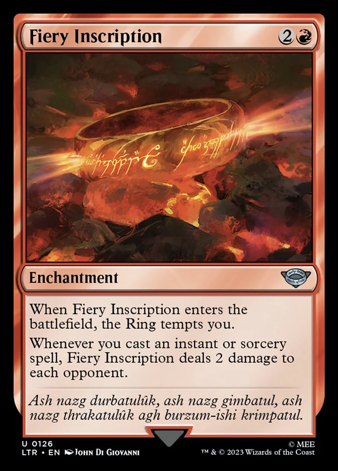 Fiery Inscription (The Lord of the Rings: Tales of Middle-earth) - Magic: The Gathering in TCG Land