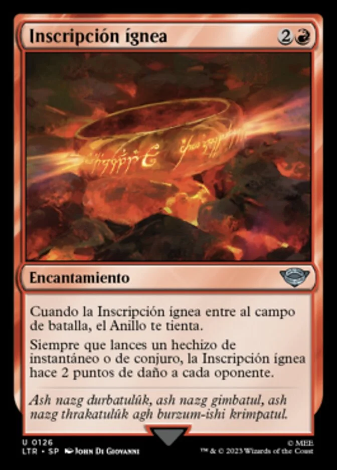 Inscripción ígnea (The Lord of the Rings: Tales of Middle-earth) - Magic: The Gathering in TCG Land