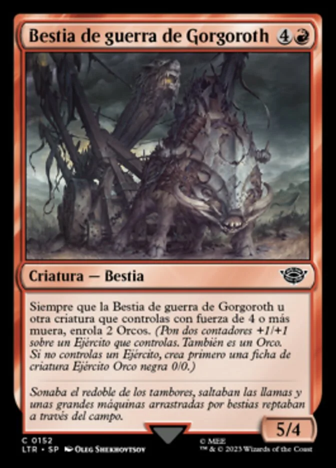 Bestia de guerra de Gorgoroth (The Lord of the Rings: Tales of Middle-earth) - Magic: The Gathering in TCG Land México