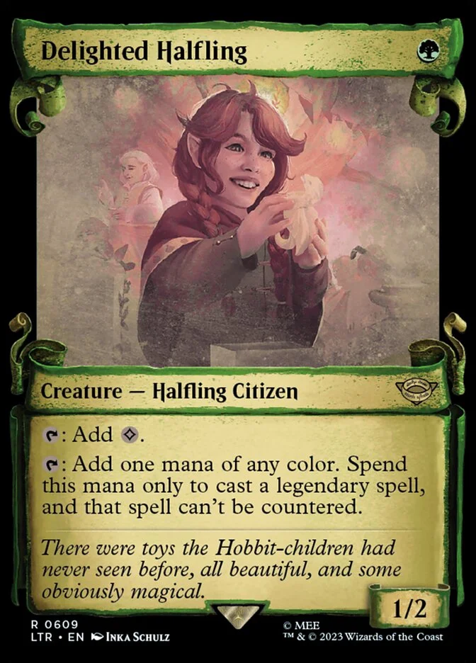 Delighted Halfling (The Lord of the Rings: Tales of Middle-earth) - Magic: The Gathering in TCG Land