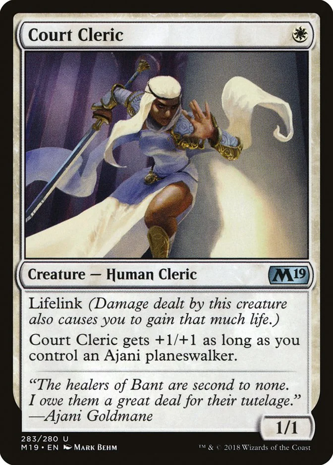 Court Cleric (Core Set 2019) - Magic: The Gathering in TCG Land