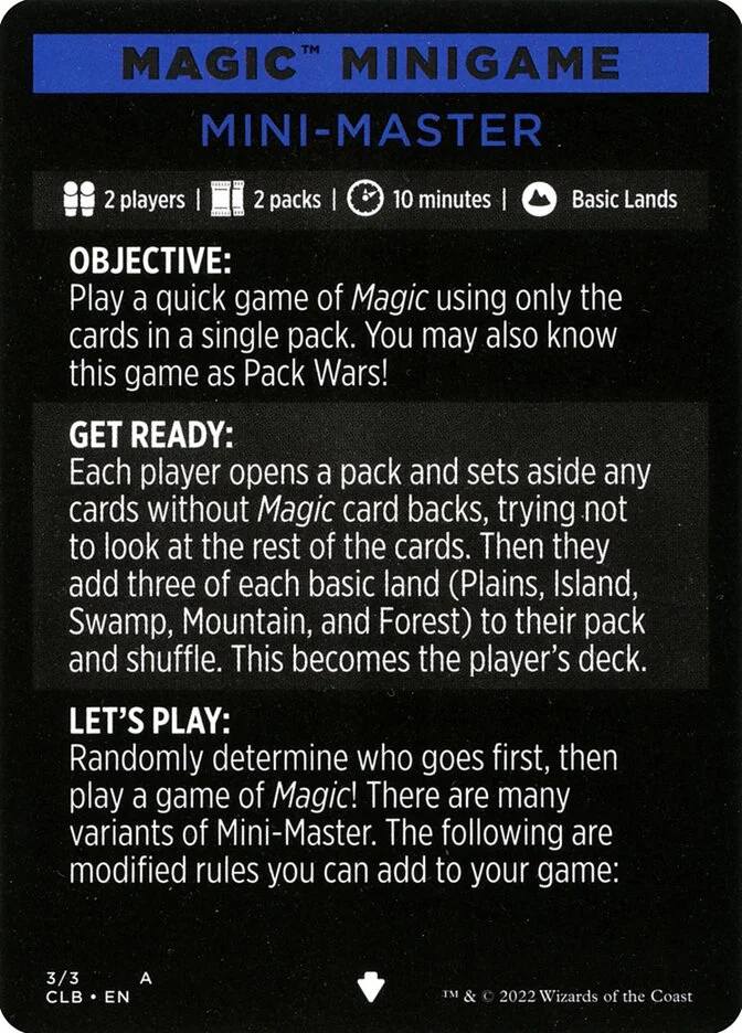 Mini-Master (Commander Legends: Battle for Baldur's Gate Minigames) - Magic: The Gathering in TCG Land