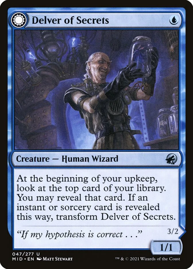 Delver of Secrets (Innistrad: Midnight Hunt) - Magic: The Gathering in TCG Land