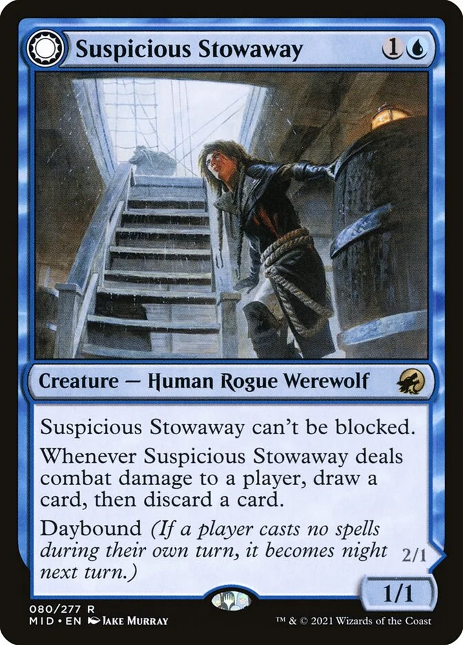 Suspicious Stowaway (Innistrad: Midnight Hunt) - Magic: The Gathering in TCG Land