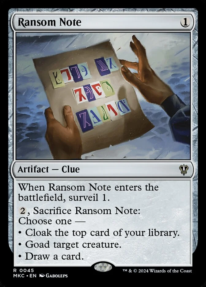 Ransom Note (Murders at Karlov Manor Commander) - Magic: The Gathering in TCG Land