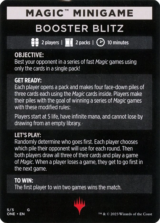 Booster Blitz (Phyrexia: All Will Be One Minigames) - Magic: The Gathering in TCG Land