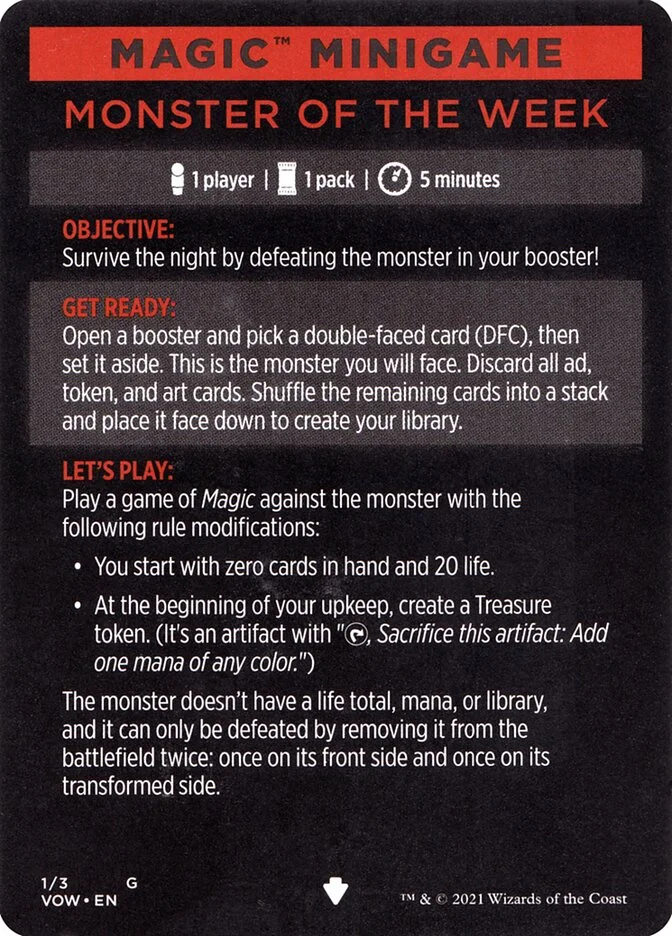Monster of the Week (Innistrad: Crimson Vow Minigames) - Magic: The Gathering in TCG Land