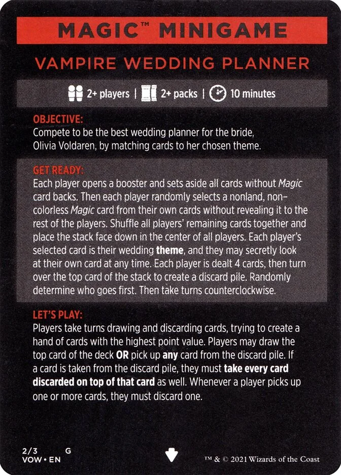 Vampire Wedding Planner (Innistrad: Crimson Vow Minigames) - Magic: The Gathering in TCG Land