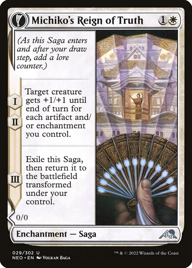 Michiko's Reign of Truth (Kamigawa: Neon Dynasty) - Magic: The Gathering in TCG Land