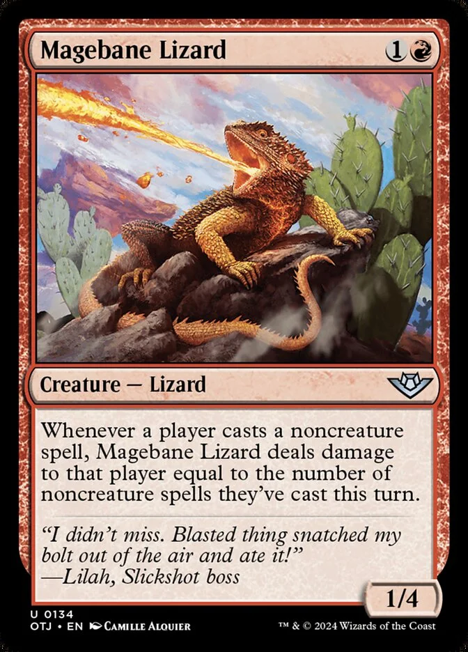 Magebane Lizard (Outlaws of Thunder Junction) - Magic: The Gathering in TCG Land