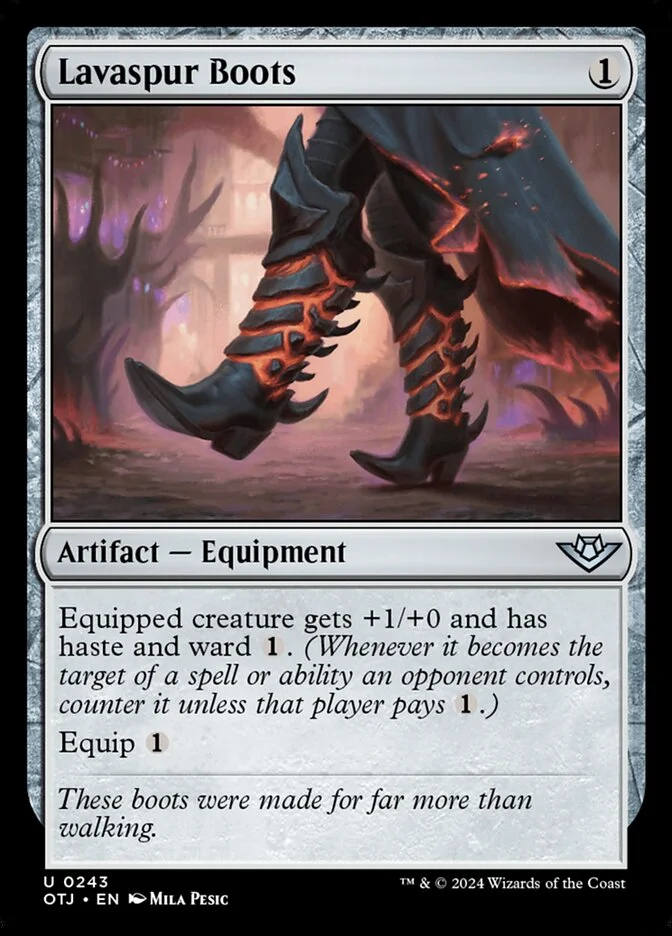 Lavaspur Boots (Outlaws of Thunder Junction) - Magic: The Gathering in TCG Land