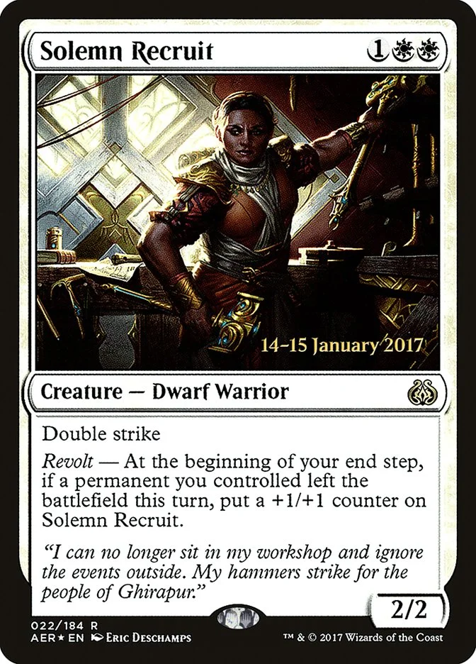 Solemn Recruit (Aether Revolt Promos) - Magic: The Gathering in TCG Land