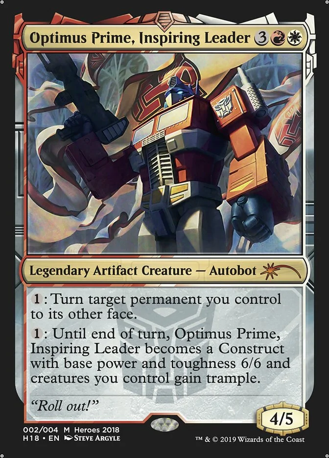 Optimus Prime, Inspiring Leader (2018 Heroes of the Realm) - Magic: The Gathering in TCG Land
