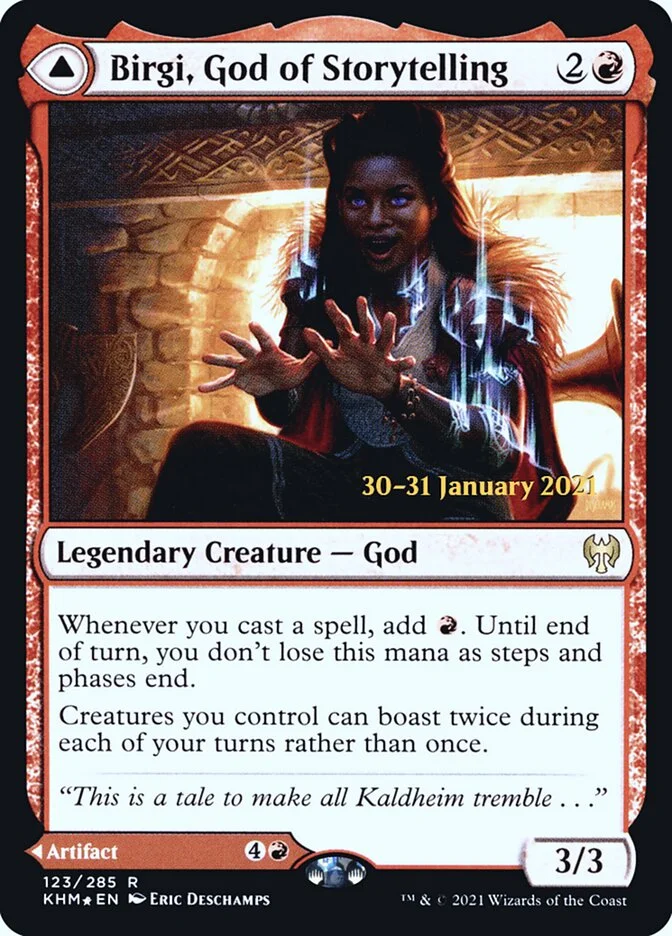 Birgi, God of Storytelling (Kaldheim Promos) - Magic: The Gathering in TCG Land
