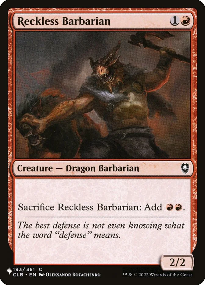 Reckless Barbarian (The List) - Magic: The Gathering in TCG Land