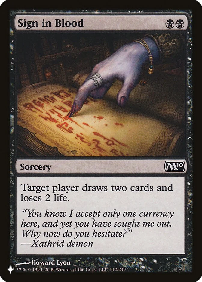 Sign in Blood (The List) - Magic: The Gathering in TCG Land