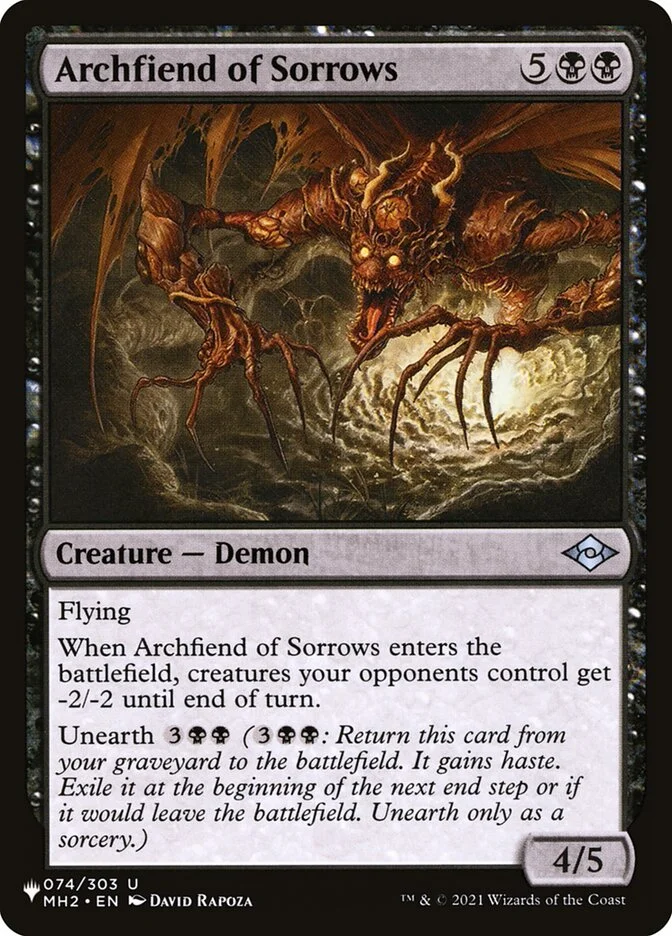 Archfiend of Sorrows (The List) - Magic: The Gathering in TCG Land