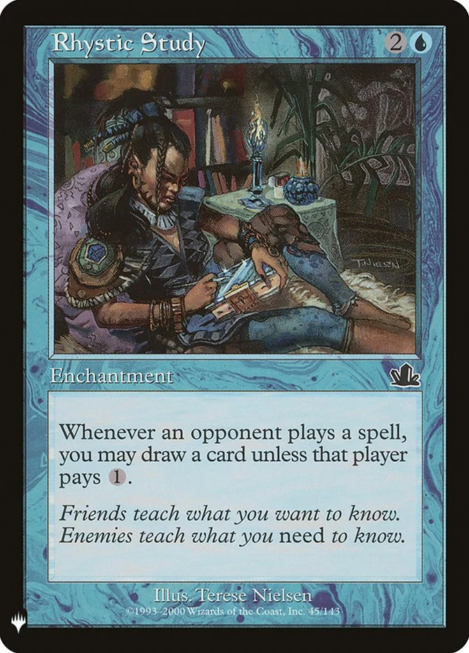 Rhystic Study (The List) - Magic: The Gathering in TCG Land