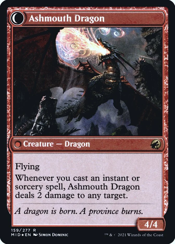 Ashmouth Dragon (Innistrad: Midnight Hunt Promos) - Magic: The Gathering in TCG Land