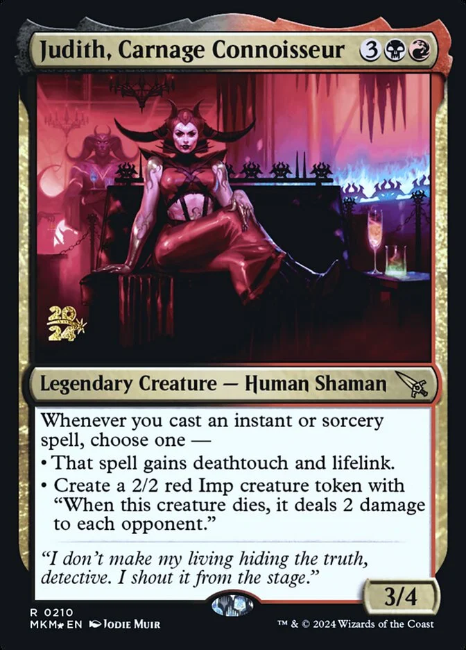 Judith, Carnage Connoisseur (Murders at Karlov Manor Promos) - Magic: The Gathering in TCG Land