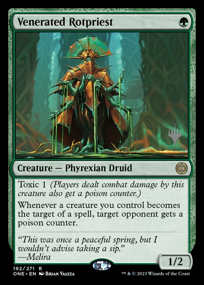 Venerated Rotpriest (Phyrexia: All Will Be One Promos) - Magic: The Gathering in TCG Land