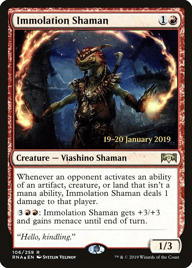 Immolation Shaman (Ravnica Allegiance Promos) - Magic: The Gathering in TCG Land