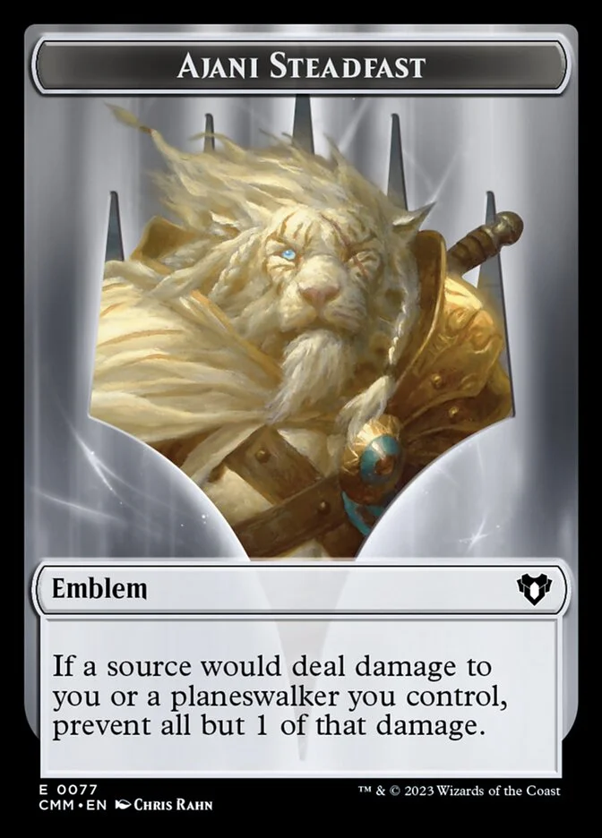 Ajani Steadfast Emblem (Commander Masters Tokens) - Magic: The Gathering in TCG Land