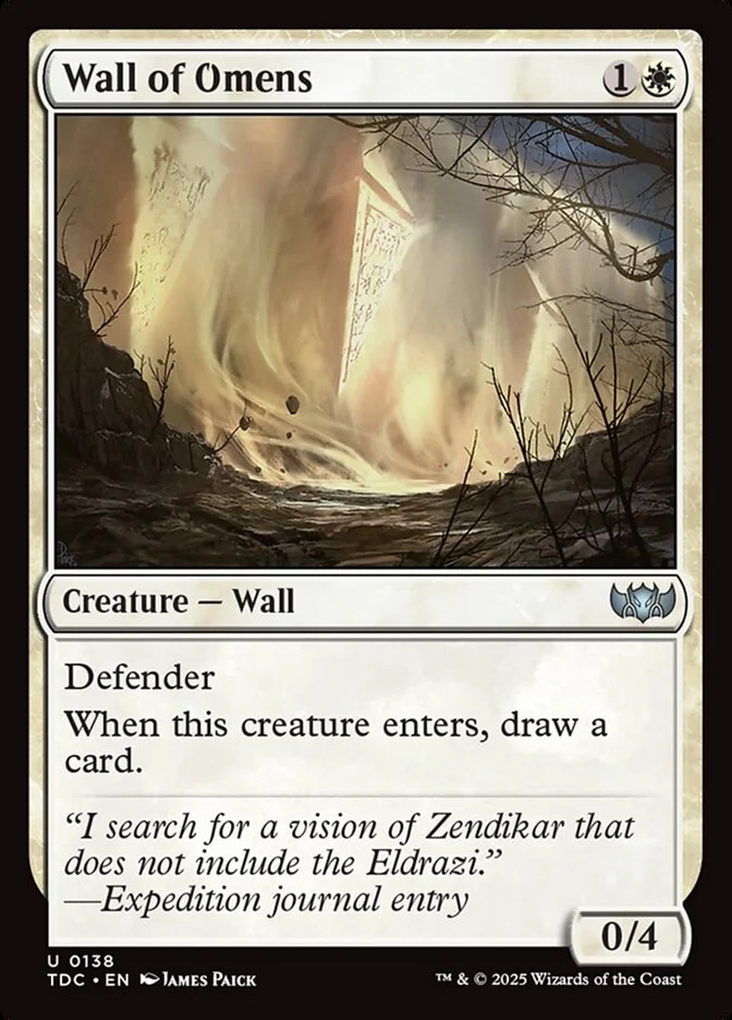 Wall of Omens (Tarkir: Dragonstorm Commander) - Magic: The Gathering in TCG Land