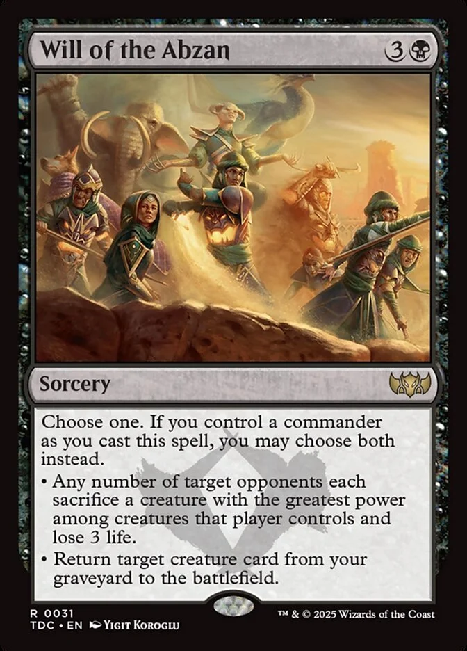 Will of the Abzan (Tarkir: Dragonstorm Commander) - Magic: The Gathering in TCG Land