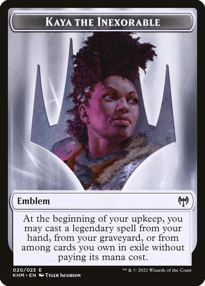 Kaya the Inexorable Emblem (Kaldheim Tokens) - Magic: The Gathering in TCG Land