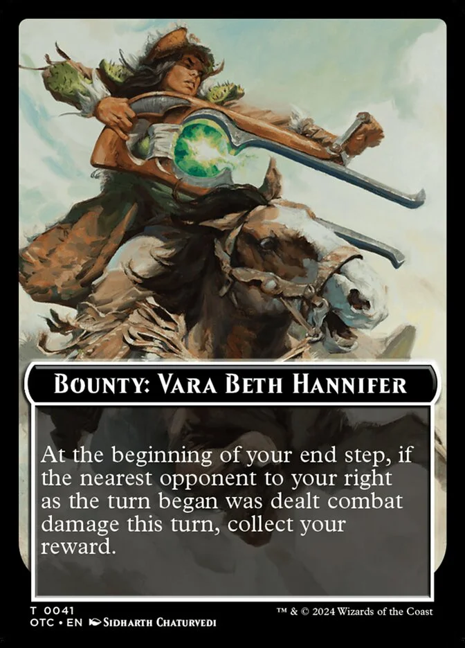 Bounty: Vara Beth Hannifer (Outlaws of Thunder Junction Commander Tokens) - Magic: The Gathering in TCG Land