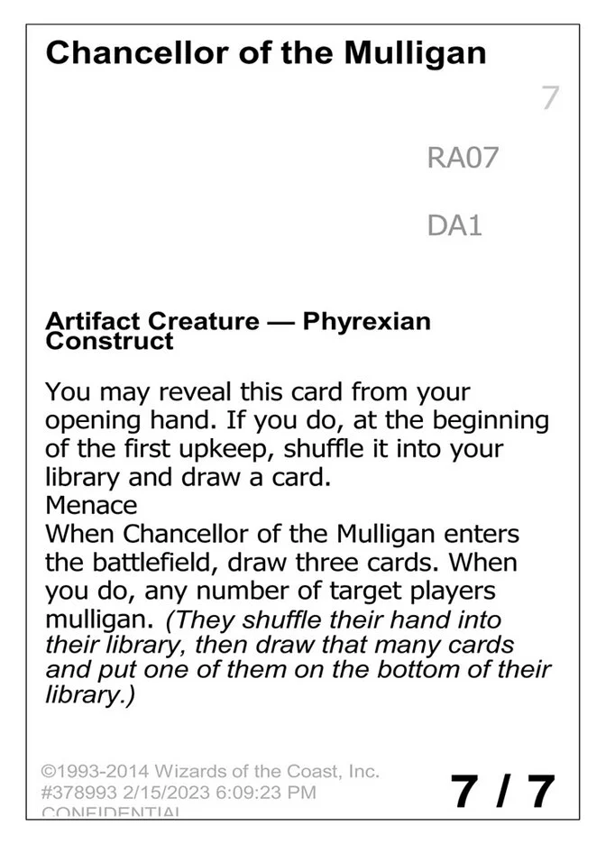 Chancellor of the Mulligan (Unknown Event) - Magic: The Gathering in TCG Land