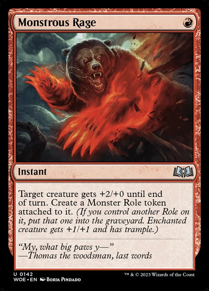 Monstrous Rage (Wilds of Eldraine) - Magic: The Gathering in TCG Land