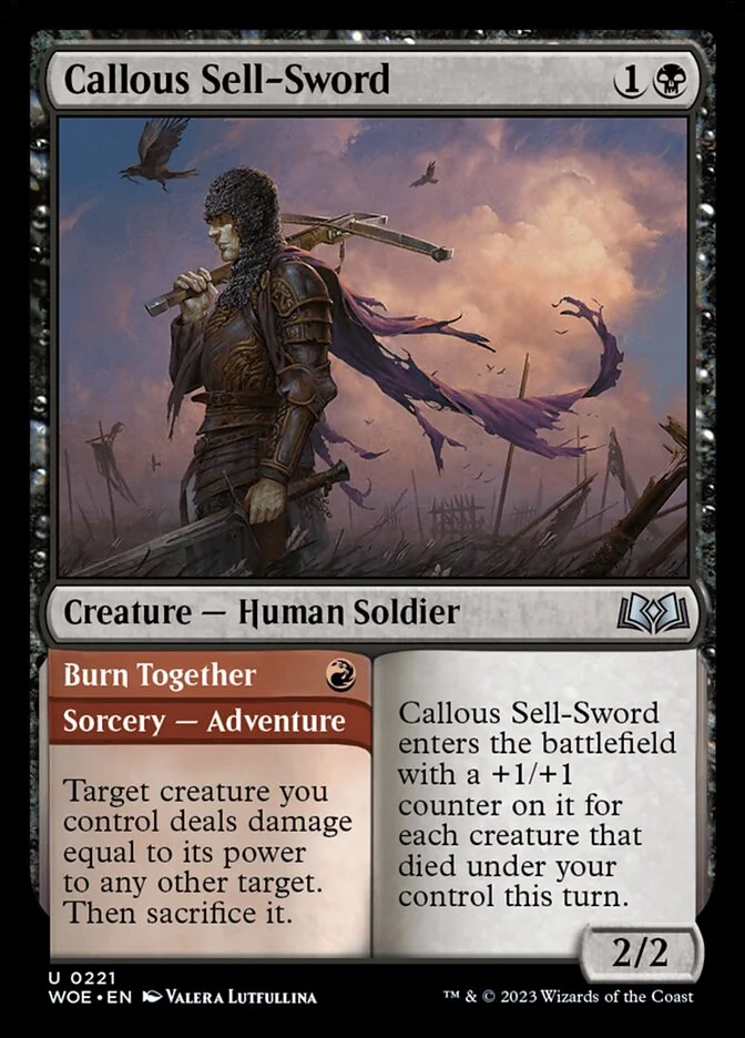 Callous Sell-Sword (Wilds of Eldraine) - Magic: The Gathering in TCG Land