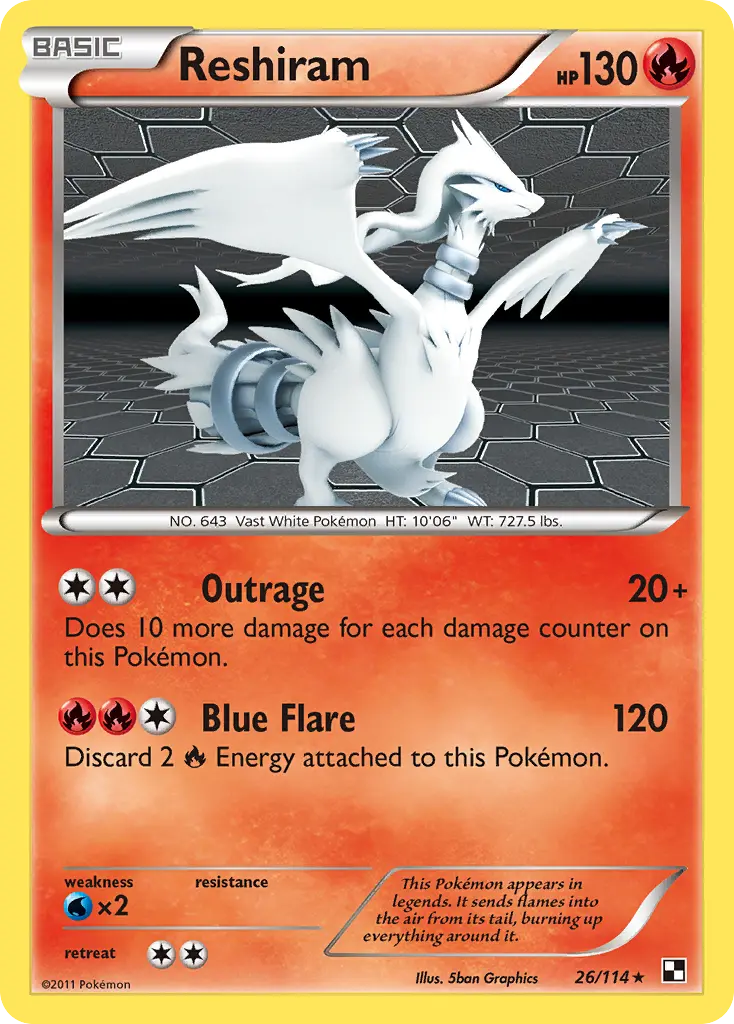 Reshiram (Black & White) - Pokémon in TCG Land México