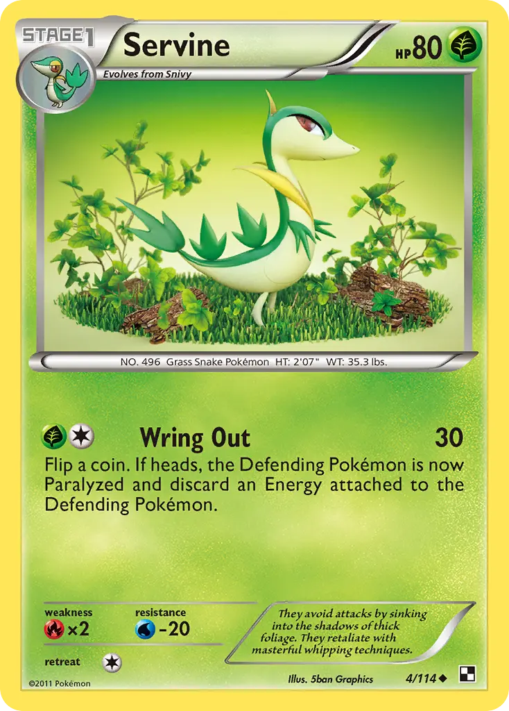 Servine (Black & White) - Pokémon in TCG Land