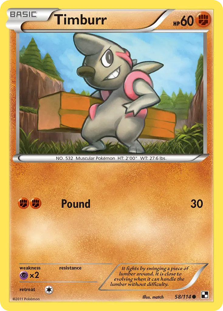 Timburr (Black & White) - Pokémon in TCG Land México