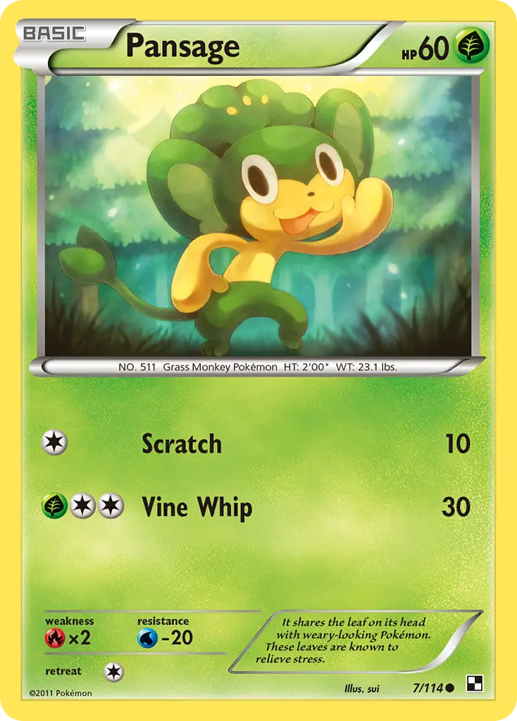 Pansage (Black & White) - Pokémon in TCG Land