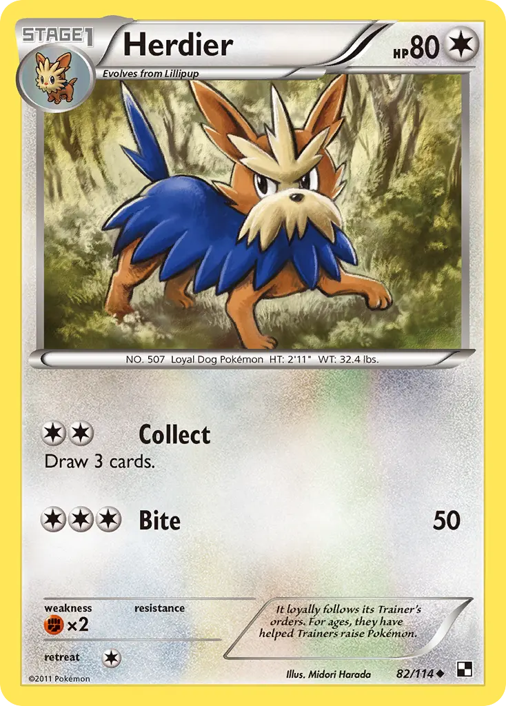 Herdier (Black & White) - Pokémon in TCG Land