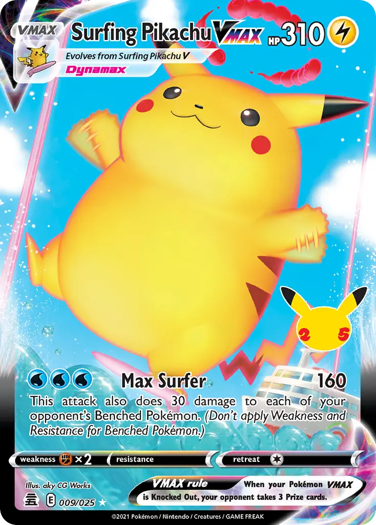 Surfing Pikachu VMAX (Celebrations) - Pokémon in TCG Land