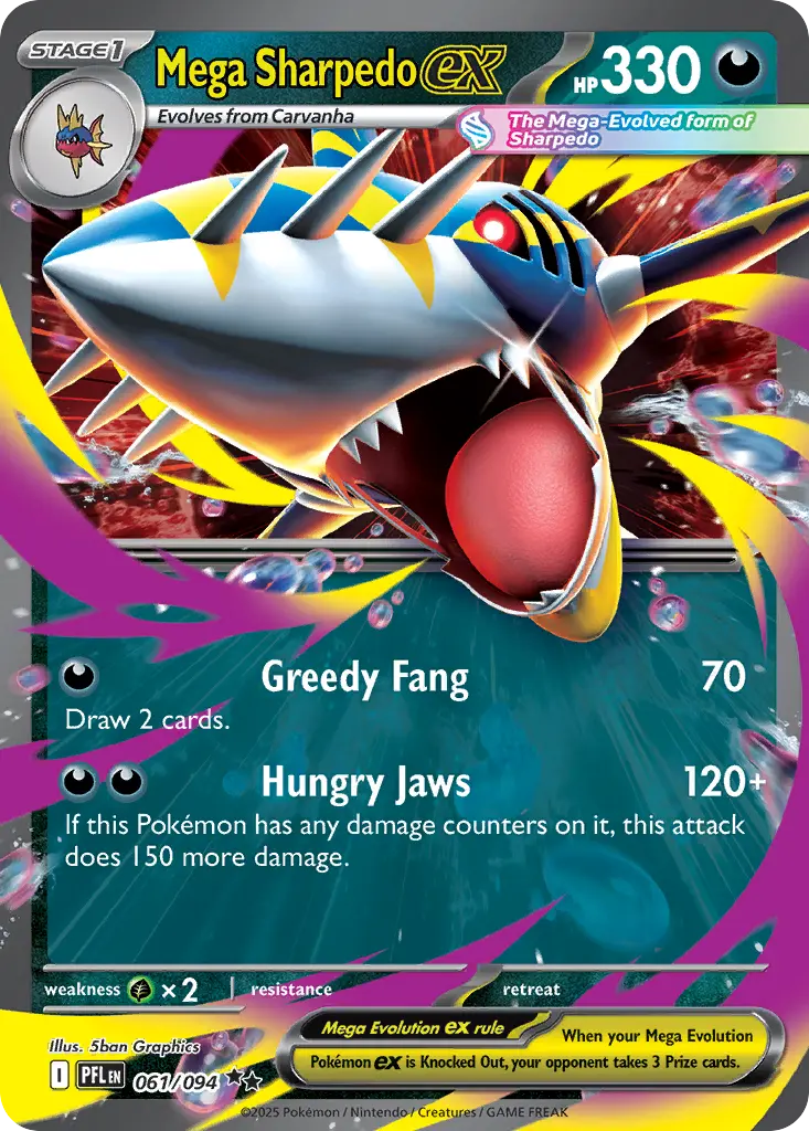 Mega Sharpedo ex (Phantasmal Flames) - Pokémon in TCG Land México