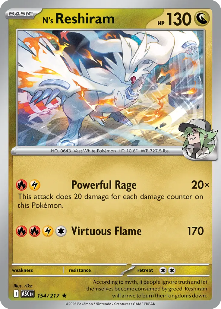 N's Reshiram (Ascended Heroes) - Pokémon in TCG Land México