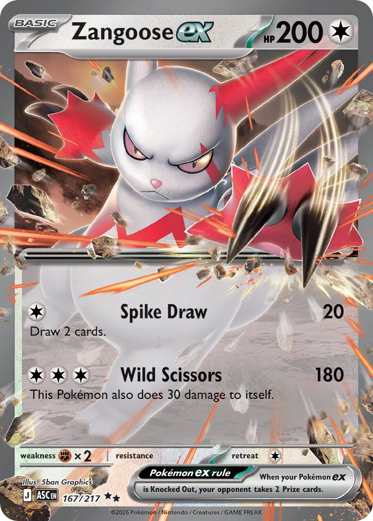 Zangoose ex (Ascended Heroes) - Pokémon in TCG Land México