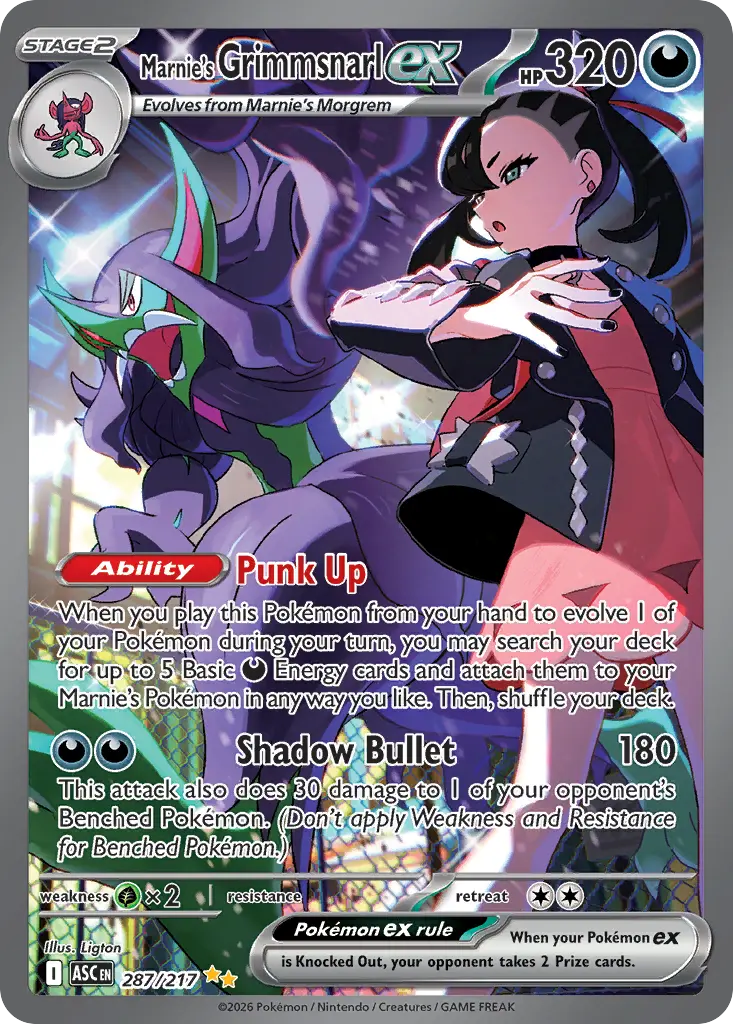 Marnie's Grimmsnarl ex (Ascended Heroes) - Pokémon in TCG Land México