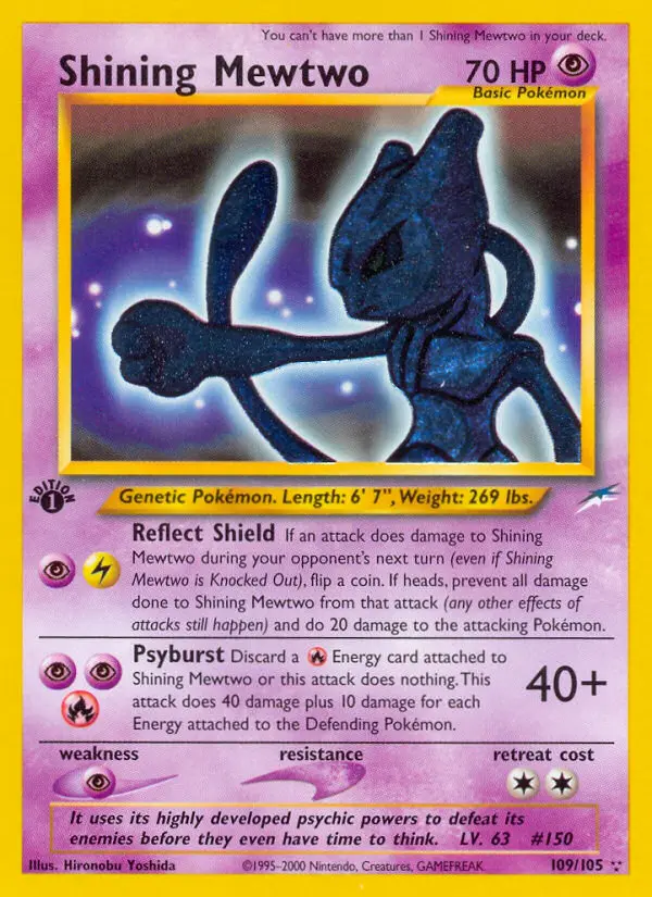 Shining Mewtwo (Neo Destiny) - Pokémon in TCG Land México